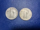 Lot Of 2 Standing Liberty Quarters: 1917 P & 1917 D Type 1 VERY NICE GRADE