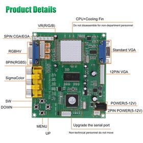 GBS-8200 CGA EGA VGA YUV to VGA Converter 24-bit A/D for Arcade Game Consoles 