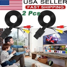2X N64 SNES Gamecube 6FT RCA AV TV Audio Video Stereo Cable Cord For Nintendo 64