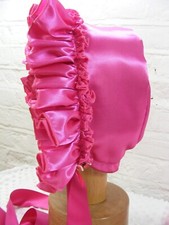 ADULT BABY SISSY ABDL BONNET CERISE SATIN COSPLAY LOLITA FANCY