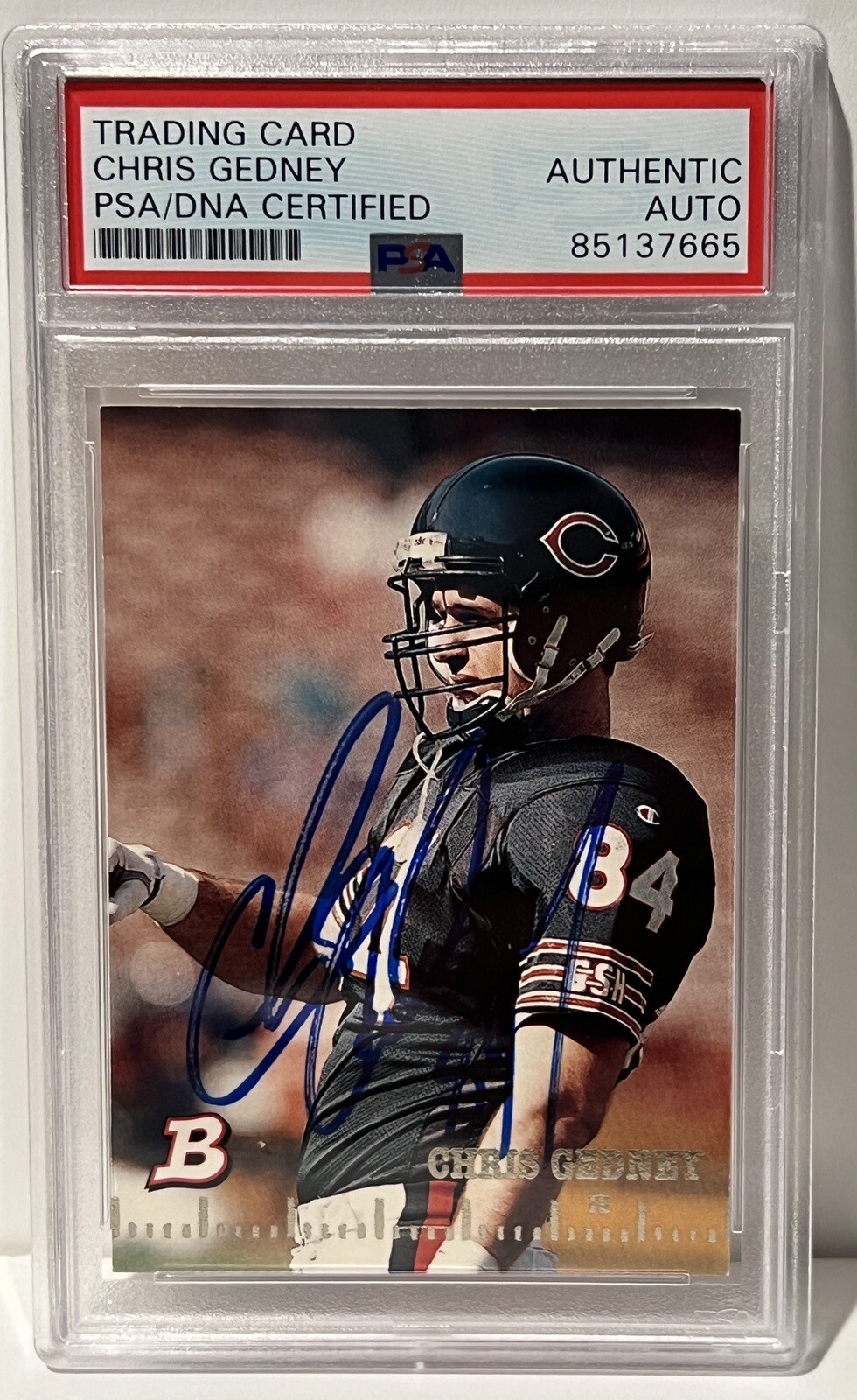 CHRIS GEDNEY PSA/DNA Signed Auto Autographed 1994 Bowman #159 Chicago Bears
