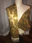 Anne Klein VTG Paisley Fashion Scarf  Gold Green Red Fringe 60” Beautiful — photo 4