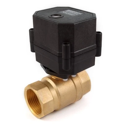 EHCOTECH 1" NPT Motorized Ball Valve 9V 12V to 24V AC / DC 3-wire Brass FKM