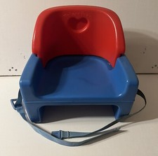 Fisher Price Grow with Me Booster Seat Chair Straps Red Blue Vintage 1990s B