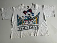 Vintage Mickey Mouse Boxy Crop T Shirt Women Size Large Single Stitch SS