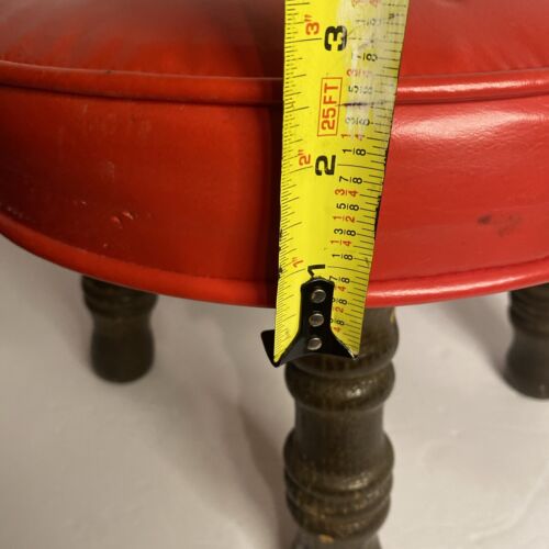 Vintage Mid Century Modern rot Vinyl Fußhocker 12,5" breit x 9,25" hoch - Bild 16 von 16