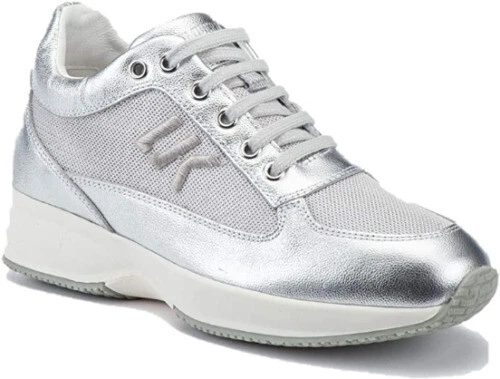 Scarpe da donna zeppa in argento