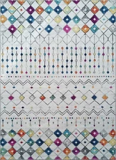 Mandala Area Rug - Machine Washable, Stain Resistant, Colorful Design