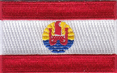 French Polynesia Flag Embroidered Patches 2.5''x1.5''  iron-on