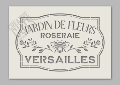 Jardin de Fleur French Stencil, wiederverwendbare Farbschablone --- Premium Mylar