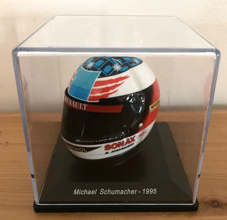 Casque Miniature Mick Schumacher 2020 échelle 1:8 - Marque Minichamps, Jaune/vert, Neuve