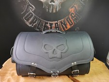 Rullo Bagagli Big Teschio XL Adatto per Harley Davidson Vera Pelle Borsa Fatboy