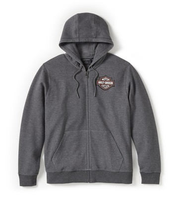 Harley-Davidson Bar & Shield Balaclava Hoodie Gr. M - Herren Sweatshirt Grau