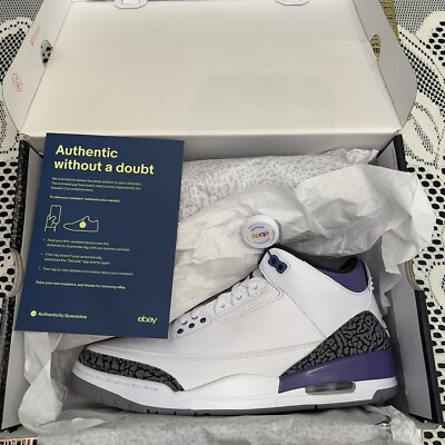 Size 12, Dark Iris 3\'s with box Air Jordan 3 retro Dark Iris white purple us 9.5 | Kixify  main image 2