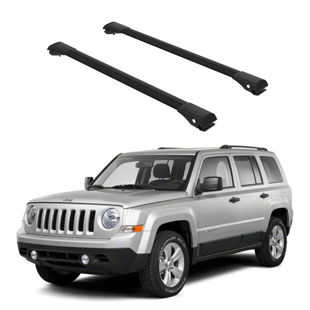 Roof Rack Cross Bars Set to fit Jeep Patriot 2007 2017 Black set