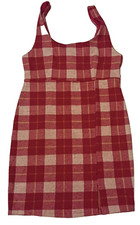 Forever 21 Sleeveless Plaid Tank Dress Womens Size XL Stretch Scoop Neck