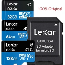 Lexar Micro SD Card 32GB 64GB 128GB U3 V10 V30 633x A1 C10 TF Memory Card lot