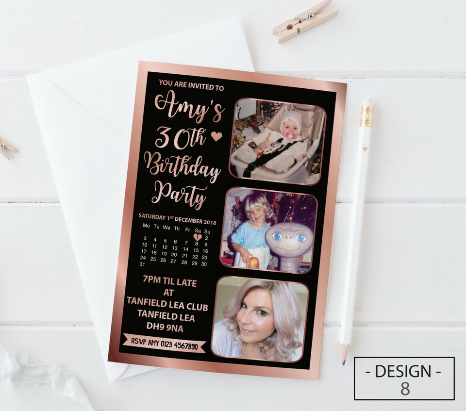 18th 21st 30th 40th 50th 60th Birthday Invitations Personalised, Party