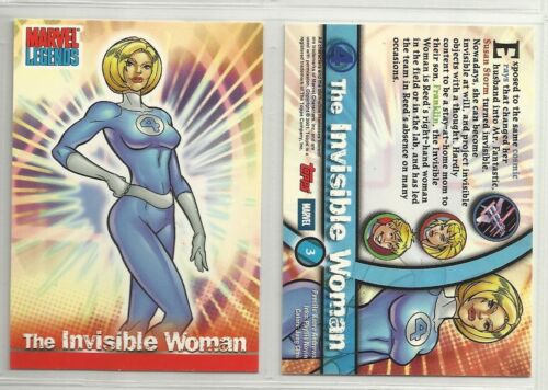 2001 Marvel Legends (Topps) INVISIBLE WOMAN "Base Trading Card" #3 - Foto 1 di 1