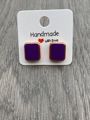 Lila und Gold Ohrring Geschenk für Freundin, Lock Down Geburtstagsgeschenk. Neuheit