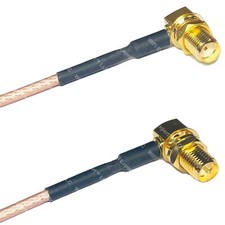 RG316 SMA FEMALE ANGLE to RP-SMA FEMALE ANGLE RF Cable Rapid-SHIP LOT