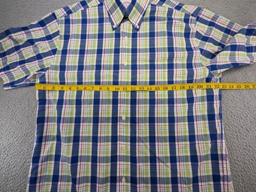 Brooks Brothers Shirt Mens Medium SS Multicolor Plaid Supima - Picture 5 of 9