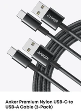 Anker 6ft Braided  PD Charger Cable USB A to USB C Fast Charging B8173
