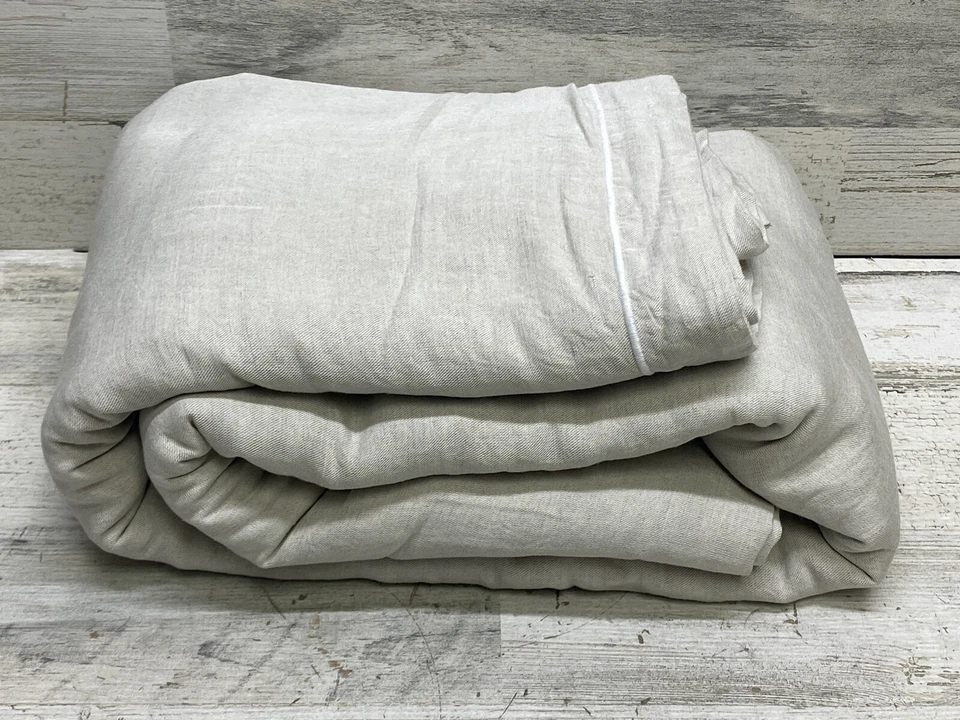 Hotel Collection Linen Blend King Duvet Cover Natural New out of Package - Image 4 of 4