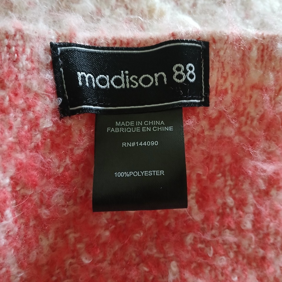 Madison 88 Women's Very Long Winter Scarf Wrap with Fringes & 2 Front