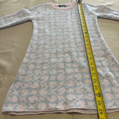 Guess Kids Pink & Grey Sweater Size 6X w/ G Logo Design Long Sleeve Tunic Style - Picture 8 of 18