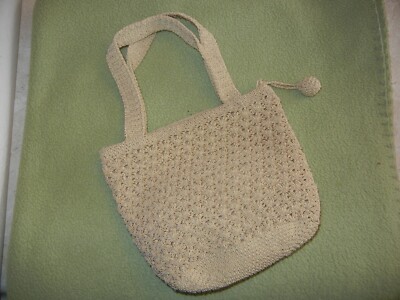 Small Beige Crocheted Purse By Vanessa 