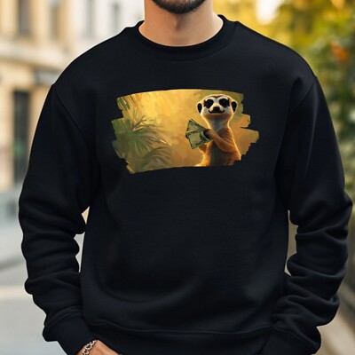 Erdmännchen mit Geld Sweatshirt Kuschelig und Perfekt für jeden Anlass S bis 4XL