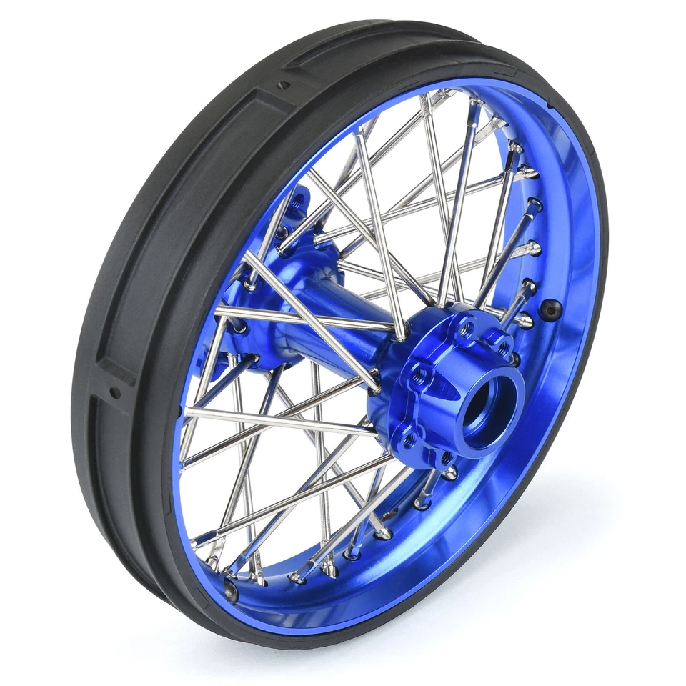 Pro-Line PRO283700T1 1/4 Alum V2 Bead Rear Wheel Blue/Blue (1) for Promoto-MX - Image 4 of 4
