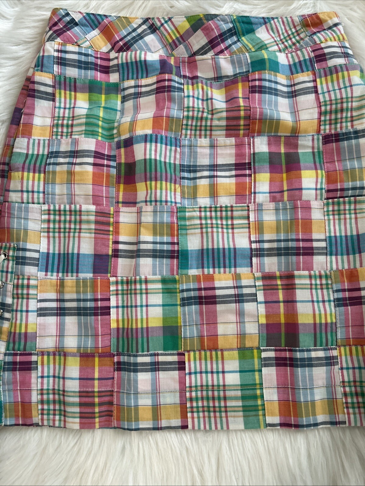 Talbots Petites Madras Plaid Patchwork Skirt Size… - image 2