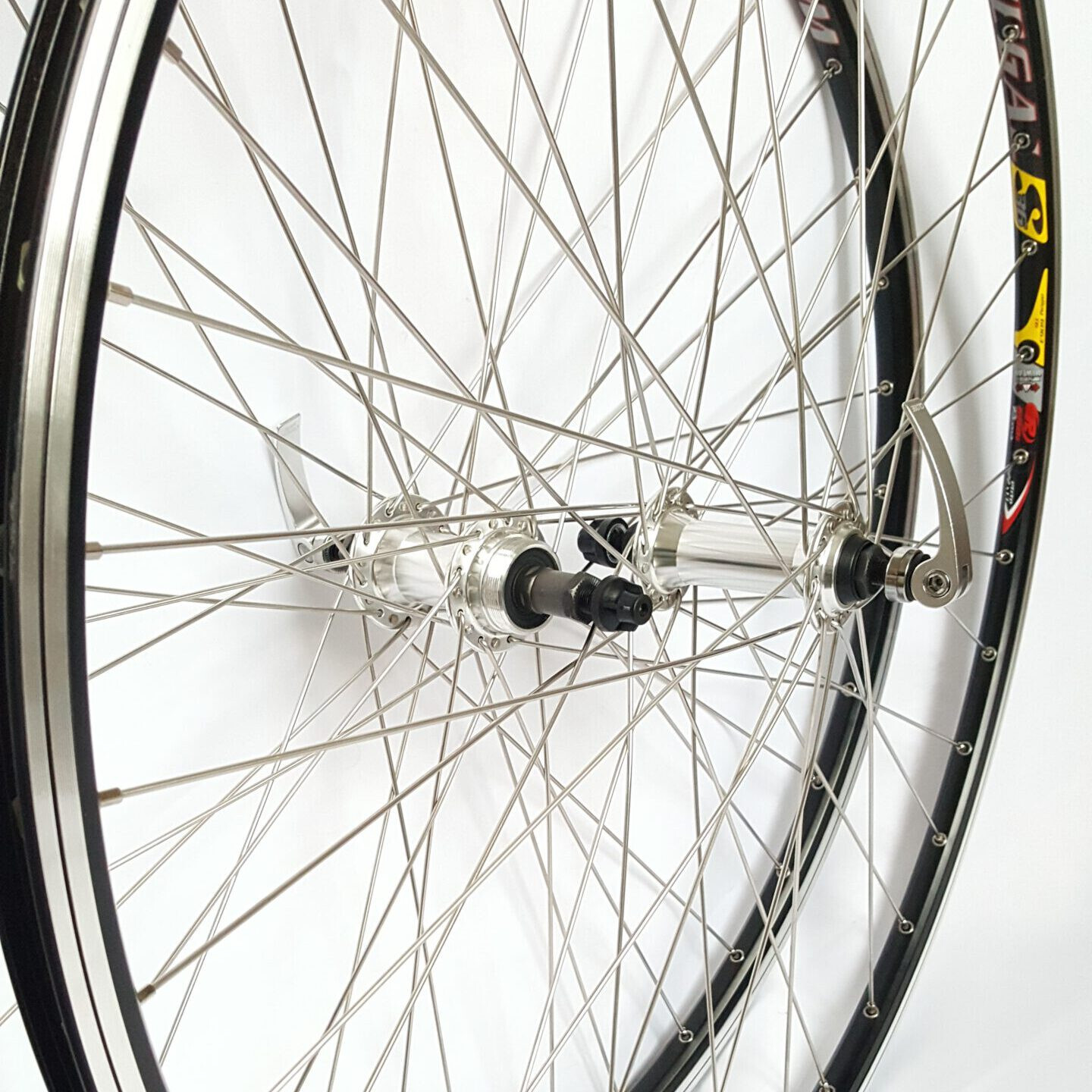 Laufradsatz für Vintage Rennräder Schwarz-Silber 13-622 Rennradfelge Rodi Wegal