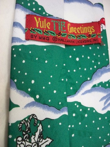 Santa North Pole Clubhouse Golf Christmas Necktie Tie Hallmark Yule Tie Greeting - Picture 4 of 4