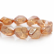 Champagne Beige Wholesale Irregular Faceted Glass Beads G0204 - 10, 20 Or 50PCs