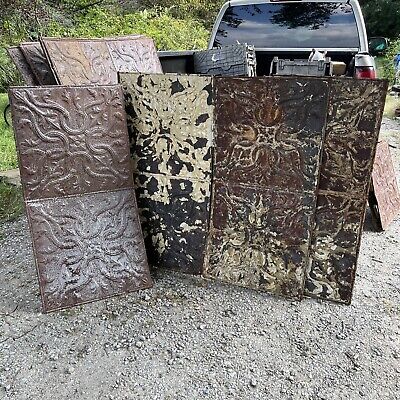 Buy Lot 11 Pieces Antique Tin Ceiling Panels 24”x48 Architectural~Reclaimed~Read All