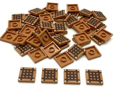 Lego 50 New Medium Nougat Tiles 2 x 2 Dark Brown Minecraft Crafting Table Grid