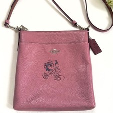 level COACH Shoulder Bag Leather Disney Collaboration Pink COACH