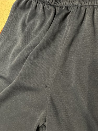 Adidas Shorts Jugend extra groß dunkelblau mit orange drei Streifen - Bild 2 von 4