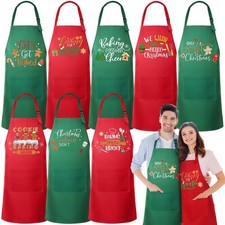 Christmas Matching Baking Crew Apron Pockets Fun Kitchen Couple Gift 1 PCS
