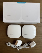 EERO Dual Band Mesh Wi-Fi Router - 2 Eero Units  Adapters A010001 WORKS GREAT