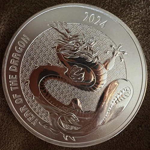 2024 Year of the Dragon 1 oz .999 Fine Silver Round Beautiful