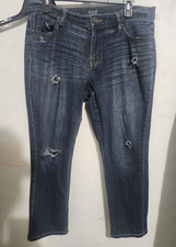a.n.a skinny boyfriend jeans distressed blue women  s size 8 regular denim