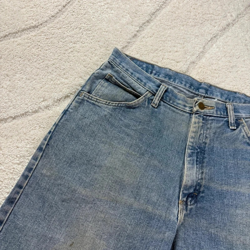VTG Wrangler Relaxed Fit Baggy Oversized Blue Size 36 Jean Denim Shorts Jorts image 10