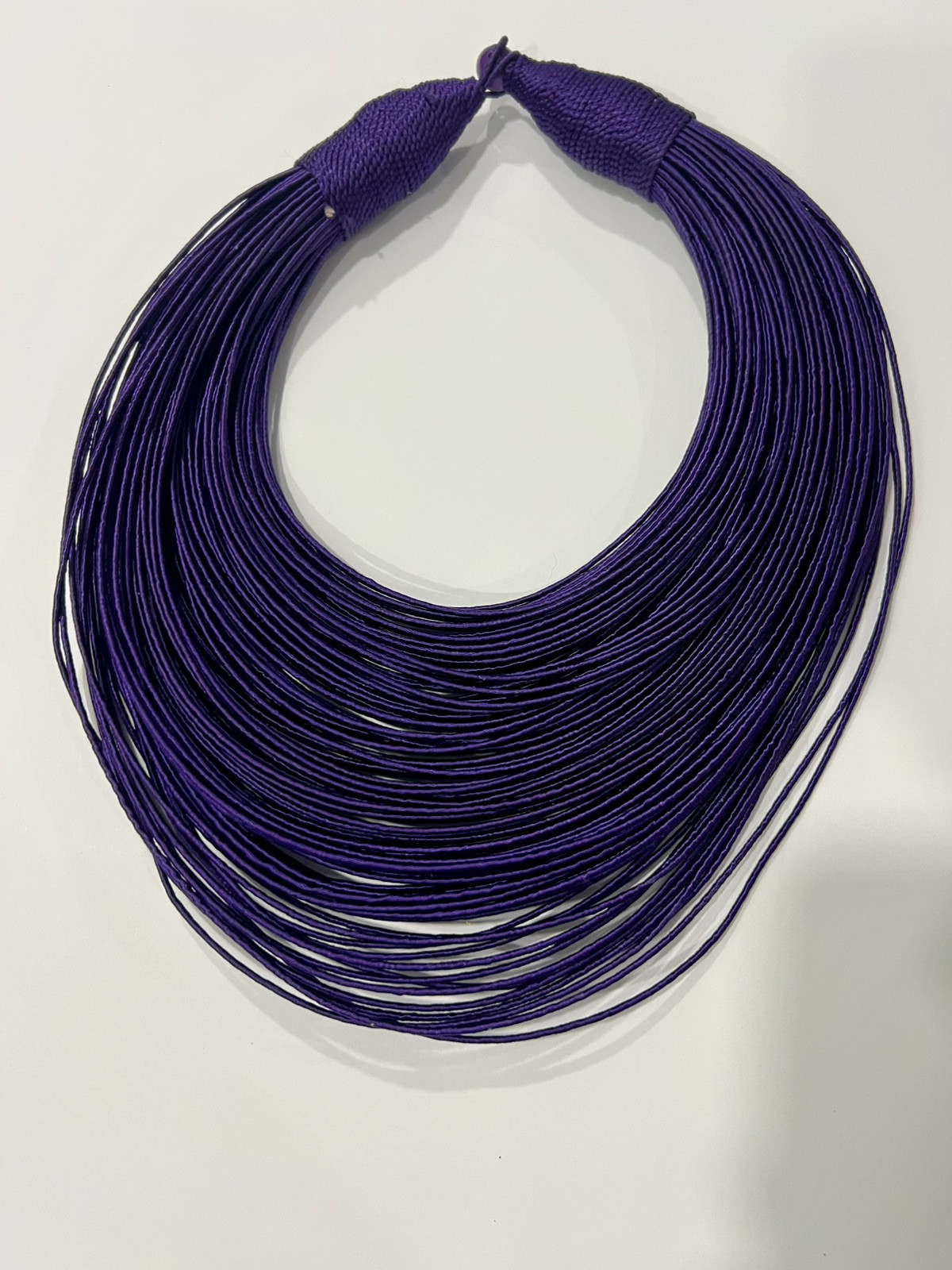 Statement Purple Threaded Multi-Strand Necklace B… - image 7