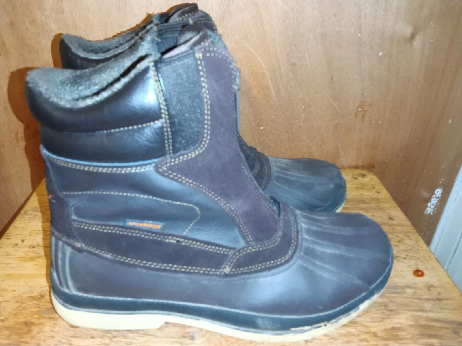 NORTIV8 Men Snow Boots Zip Outdoor Waterproof Winter Insulated Ski Boots 10.5