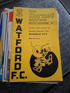 Watford V Norwich City 29/04/1972 Division 2 Programme Excellent Condition
