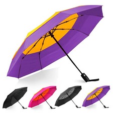Automatic Auto Open Close Compact Windproof Travel Umbrella for Rain Water-Re...